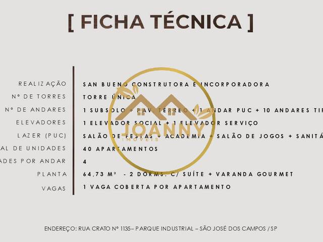#15475 - Apartamento para Venda em São José dos Campos - SP